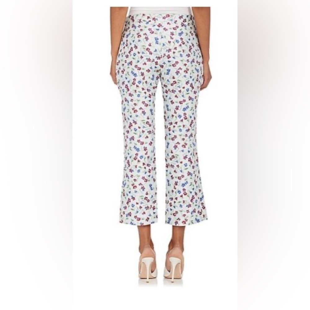 Altuzarra Flared Floral Shimmer Embroidered Jacquard Crop Pants Size 36 US M